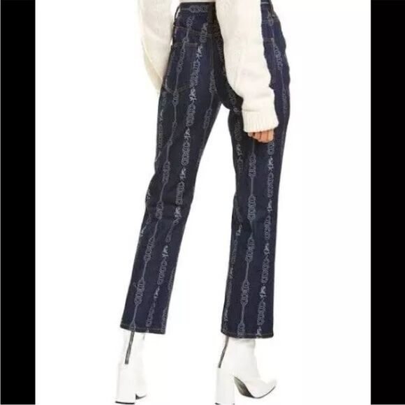 NWT TORY BURCH Gemini Link Bloom Jacquard Denim Pant Jeans Womens Size 26 - Picture 3 of 12